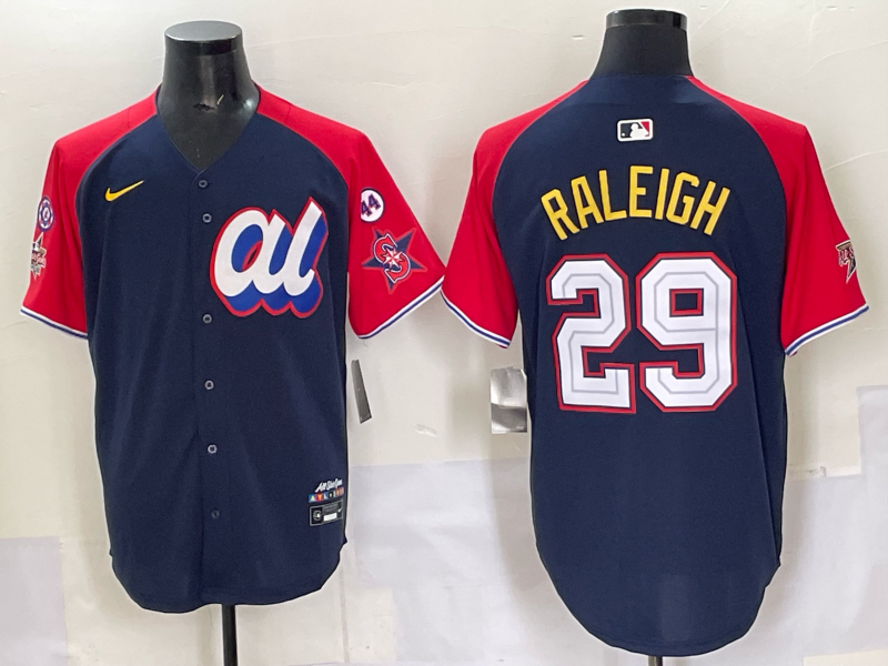 Men Seattle Mariners 29 Raleigh Blue MLB All star Nike 2025 Jersey style 0018
